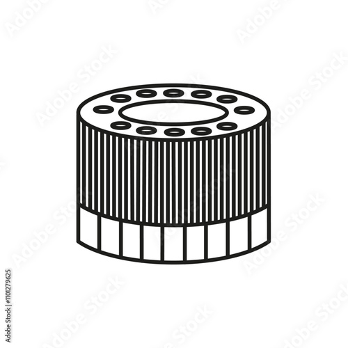 Car oil filter icon Simple thin line flat symbol