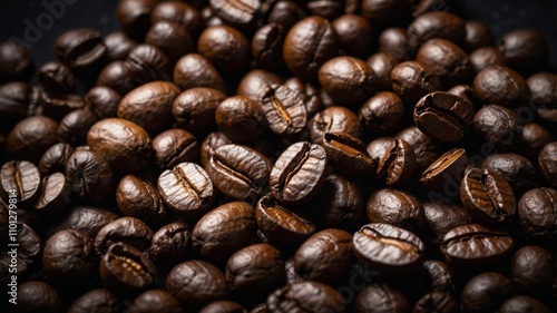 Wallpaper Mural Coffee beans on black background with copy space Torontodigital.ca