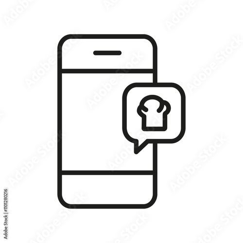 Cooking app icon Simple thin line flat symbol