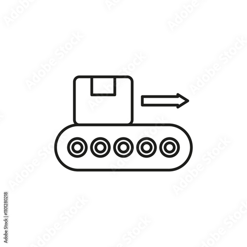 Conveyor icon Simple thin line flat symbol