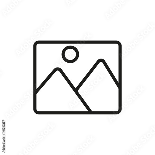 Default image icon Simple thin line flat symbol