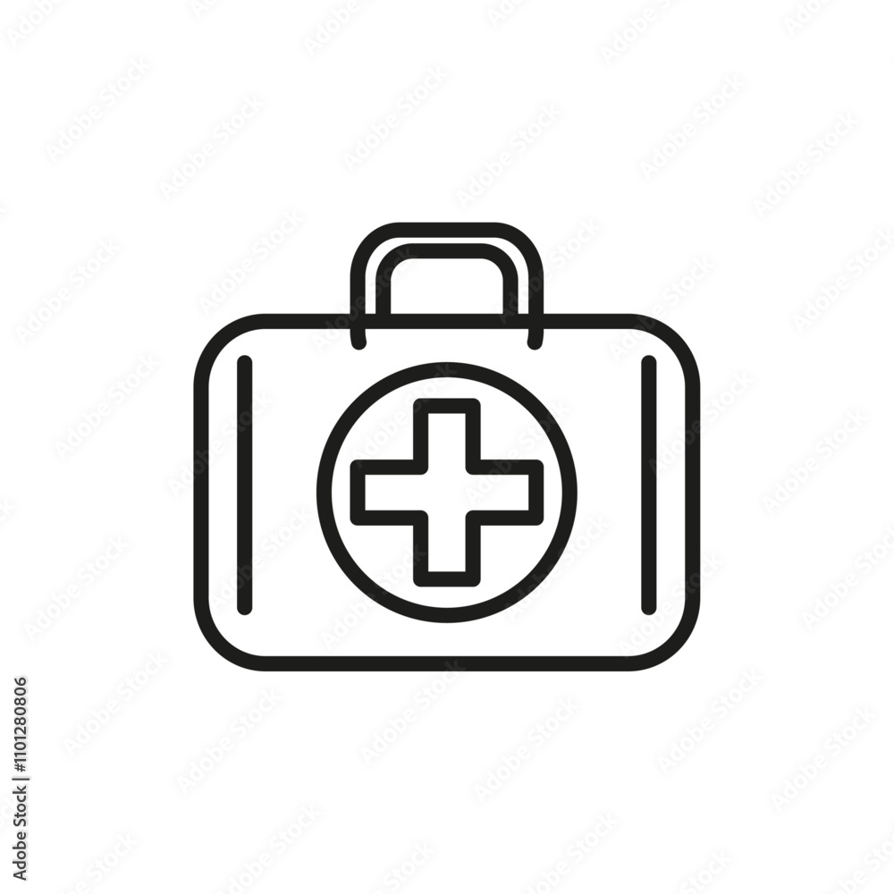 Obraz premium First aid box icon Simple thin line flat symbol
