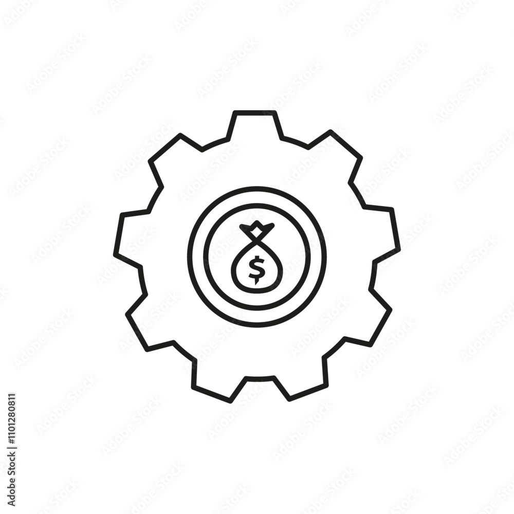 Obraz premium Fixed money icon Simple thin line flat symbol