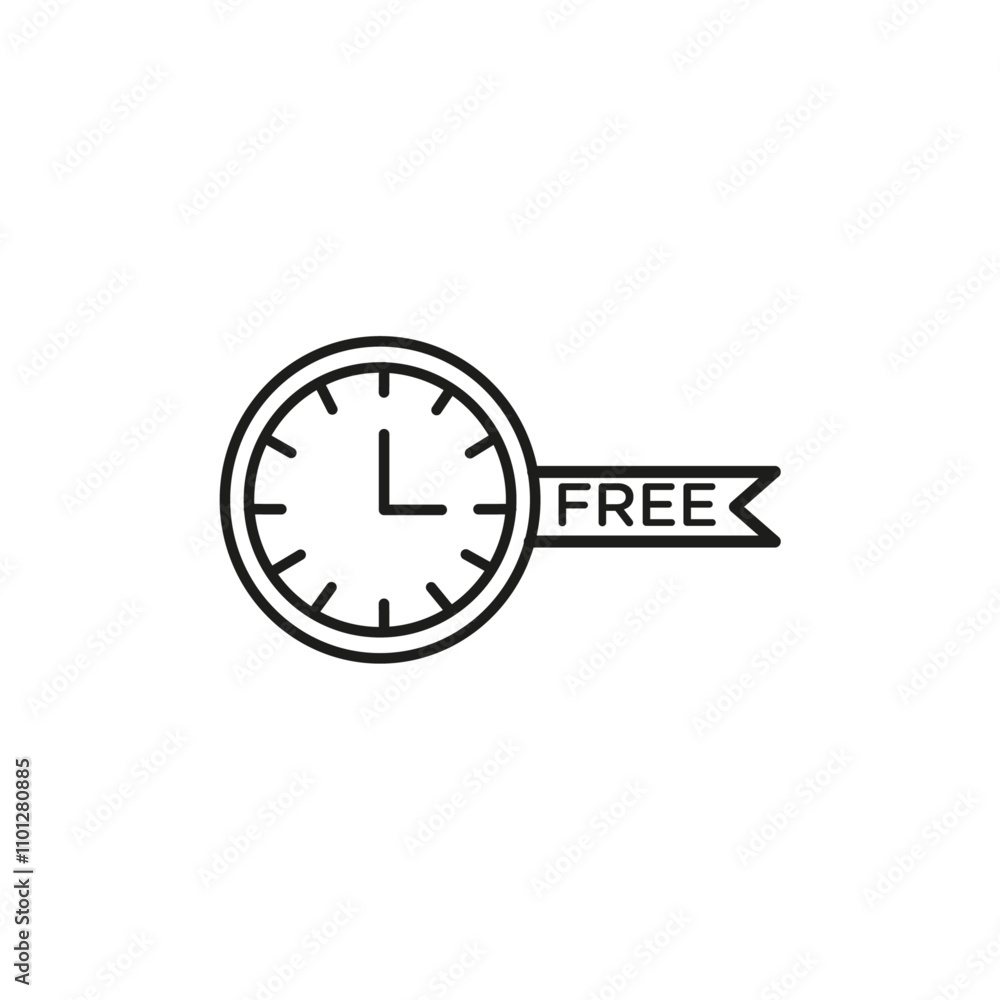 Free time icon Simple thin line flat symbol Free time icon Simple thin line flat symbol