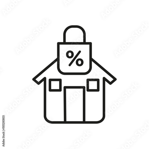 Fixed rate mortgage icon Simple thin line flat symbol