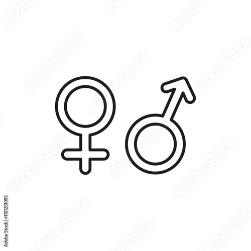Gender icon Simple thin line flat symbol