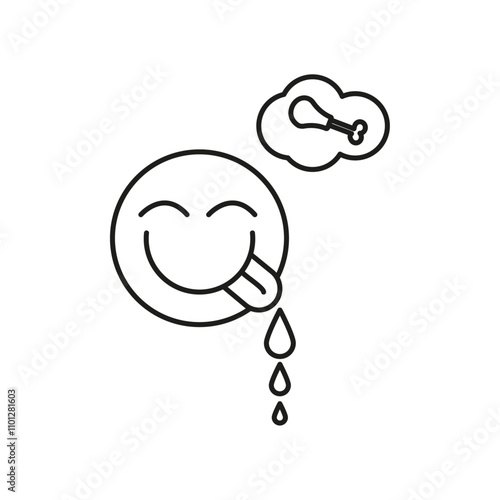 Hungry icon Simple thin line flat symbol