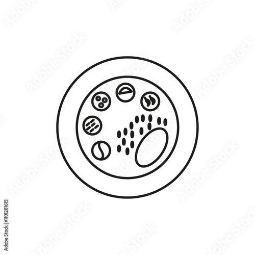 Indian thali icon Simple thin line flat symbol