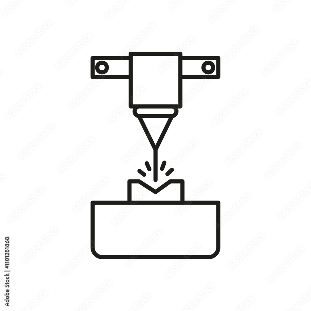 Laser machine icon Simple thin line flat symbol Laser machine icon Simple thin line flat symbol