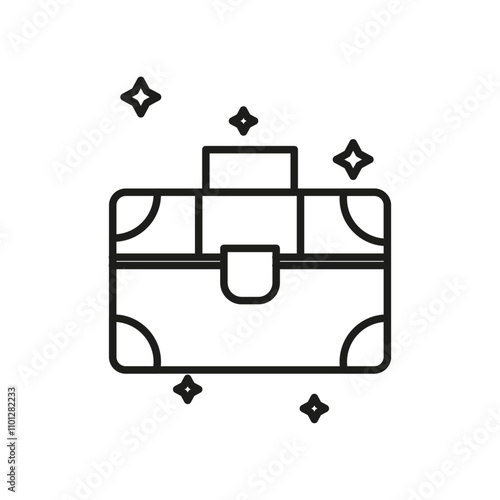 Makeup box icon Simple thin line flat symbol