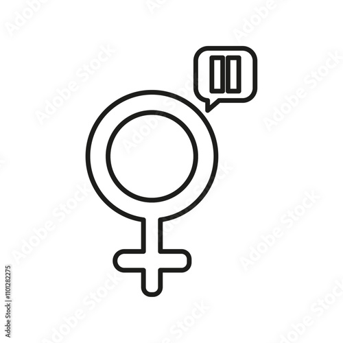 Menopause symbol Simple thin line flat symbol
