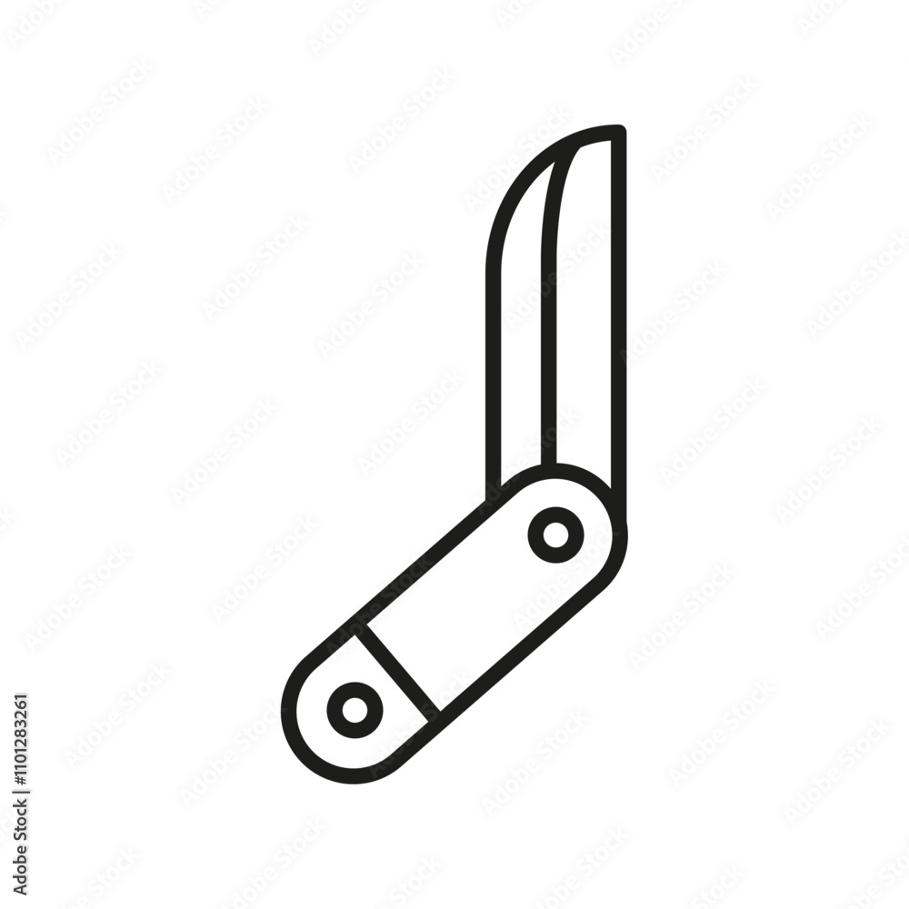 Pocket knife icon Simple thin line flat symbol Pocket knife icon Simple thin line flat symbol