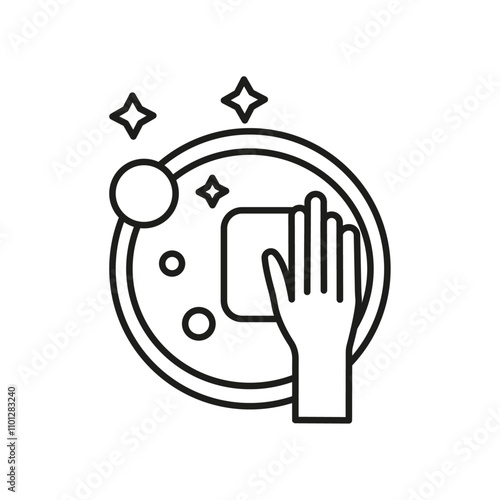 Plate washing icon Simple thin line flat symbol