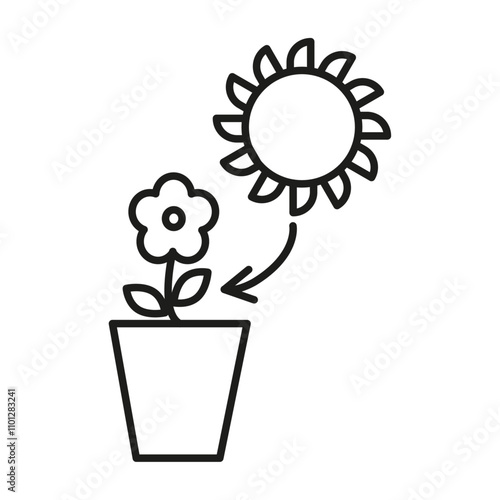Photosynthesis icon Simple thin line flat symbol