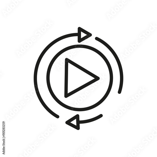 Free Download Playback icon Simple thin line flat symbol - GFXLoad