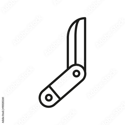 Pocket knife icon Simple thin line flat symbol