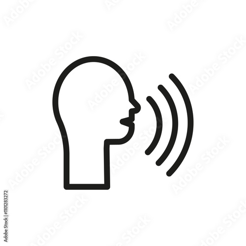 Pronunciation icon Simple thin line flat symbol