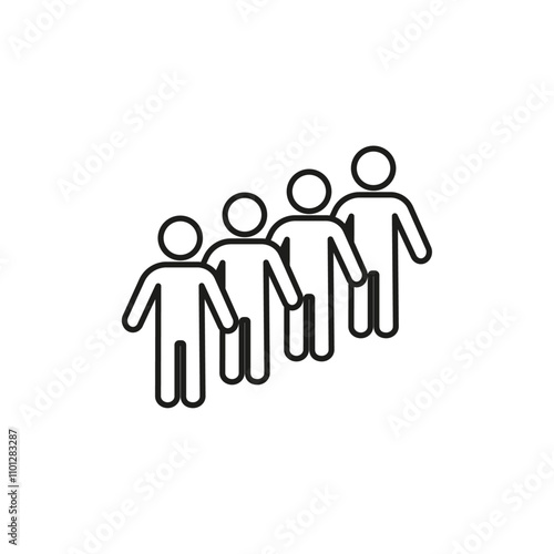 Queue icon Simple thin line flat symbol