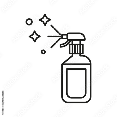 Sanitizing spray bottle icon Simple thin line flat symbol