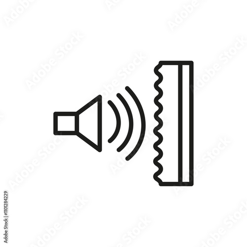 Soundproofing walls icon Simple thin line flat symbol