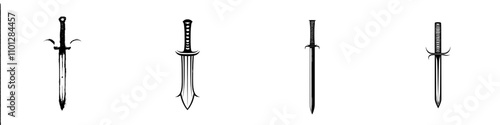 A flat icon of a Japanese katana samurai sword or blade for use in games and websites.