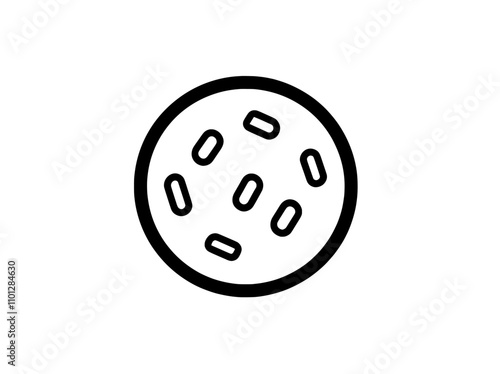 A line art icon of a macaroon or macaron, depicting a modern sweet meringue confection, ideal for food apps and websites.