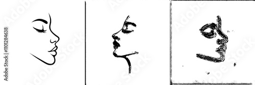 A contemporary line drawing of a human nose in side view, suitable for apps and websites, representing breathing and smelling.