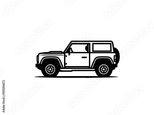 Front view of a sedan car, vehicle, or automobile in a modern flat icon style for apps and websites.