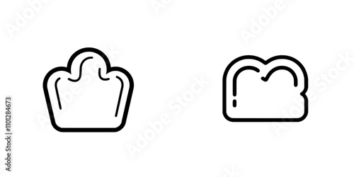 A contemporary icon featuring a slice of white bread, suitable for food apps and websites.