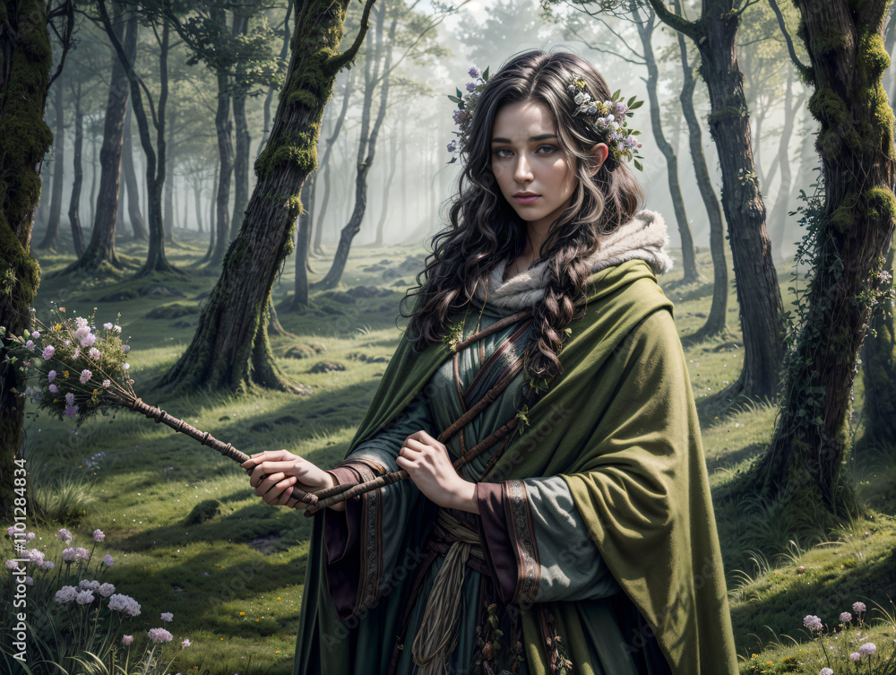 Naklejka premium Enchanted Forest Sorceress
