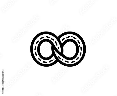 An icon for modern apps and websites, depicting a soft pretzel with a knotted twist and salt topping.