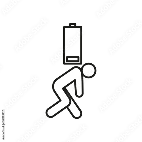 Tired person icon Simple thin line flat symbol