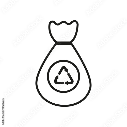 Trash bag icon Simple thin line flat symbol