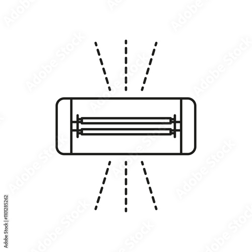 UV disinfection lamp icon Simple thin line flat symbol