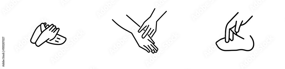 Obraz premium In a modern illustration, hands are shown cleaning a desk with a rag duster cloth through a continuous one-line drawing.