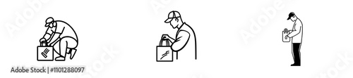 An illustration featuring a man offering alms to another, captured in a single continuous line drawing, symbolizing a Ramadan activity in a contemporary design.