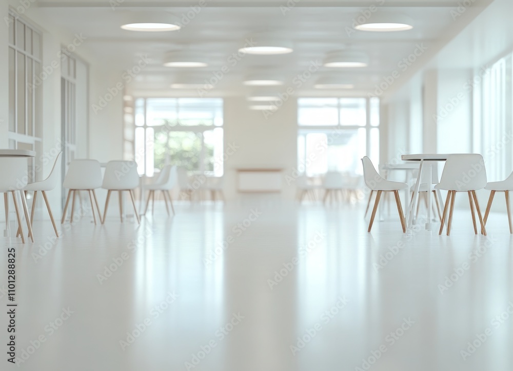 Fototapeta premium Modern Empty White Dining Area