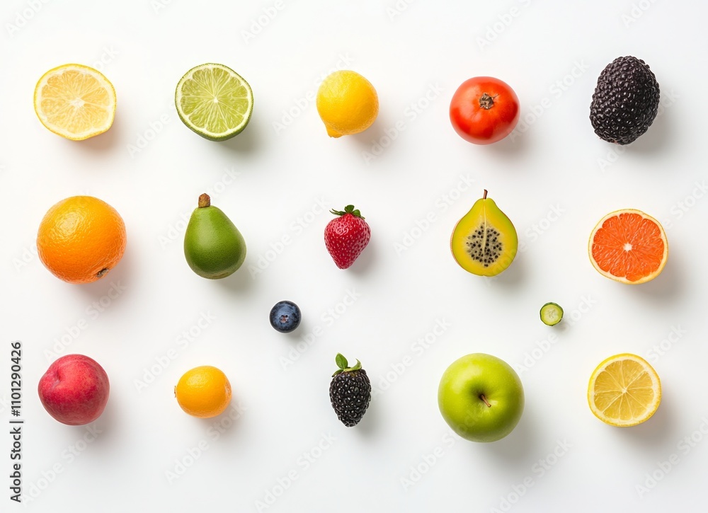 Vibrant Fruits Display - A Colorful Collection of Healthy Produce Vibrant Fruits Display - A Colorful Collection of Healthy Produce