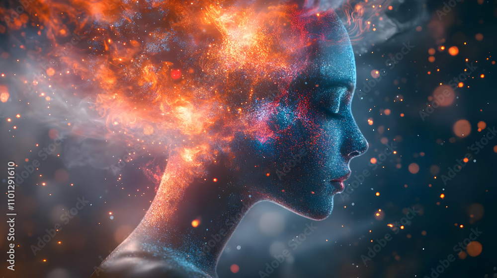 Fiery Abstract Portrait Illustration Fiery Abstract Portrait Illustration