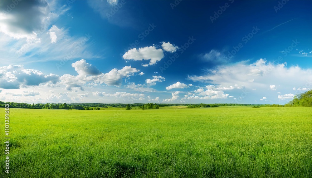 Fototapeta premium Green grass, clear sky
