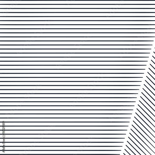 Horizontal lines and a small area in the form of diagonal lines.