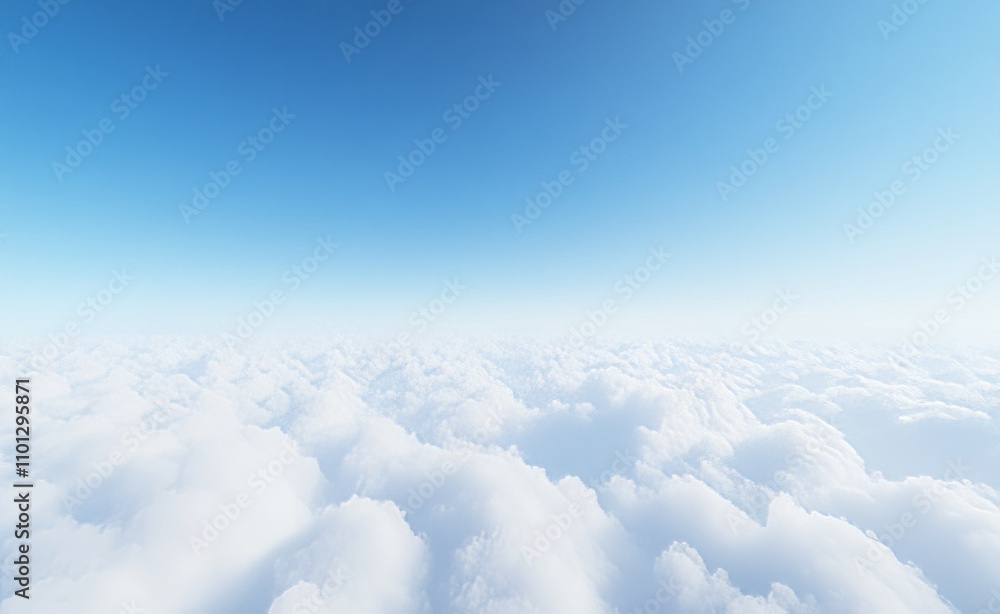 Naklejka premium Serene Cloudscape: A Breathtaking View from Above