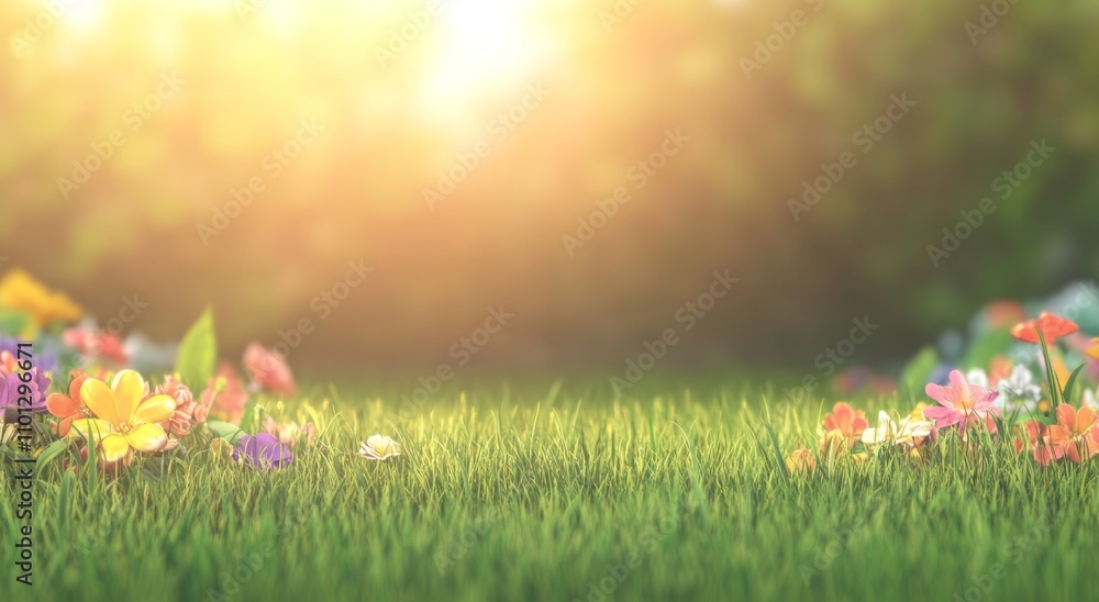 Fototapeta premium Spring Meadow with Colorful Flowers