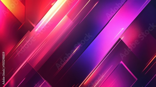 A vibrant abstract design with dynamic lines and gradients in pink and purple hues.
