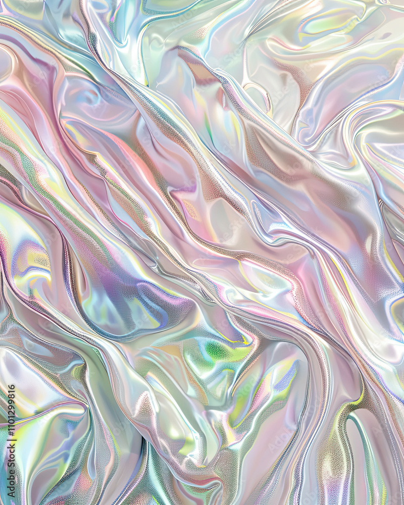 Obraz premium Elegant Digital Textile Design Featuring Light-Refracting Waves