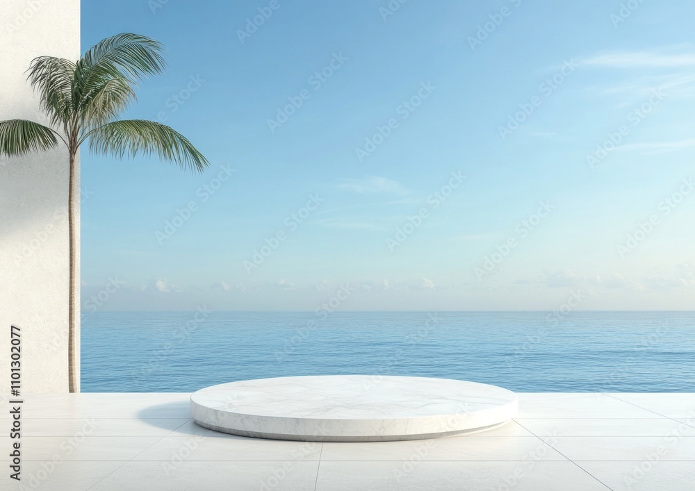 Obraz premium Coastal Marble Platform - Modern Architecture