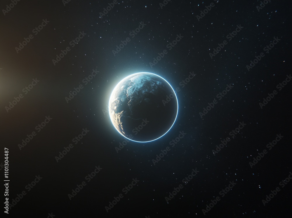 Fototapeta premium Earth from Space - A Glowing Celestial Sphere