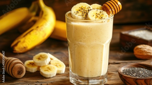 Delicious Banana Smoothie Recipe with Honey and Chia Seeds