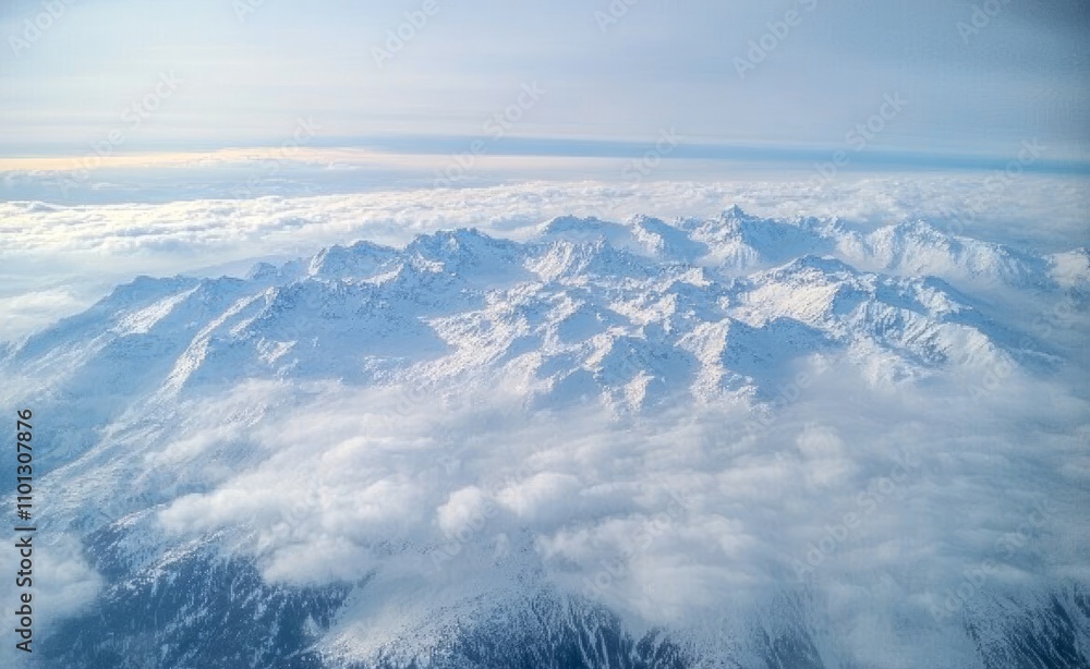 Fototapeta premium Majestic Snow-Capped Mountain Peaks
