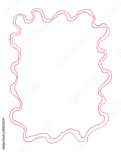 A pink line with a white background. The line is drawn in a way that it looks like a ribbon